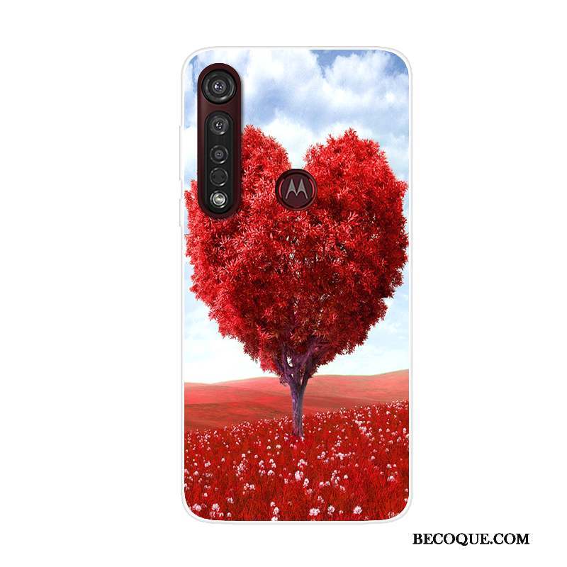 Moto G8 Plus Dessin Animé Téléphone Portable Rouge Tendance Coque De Téléphone Étui