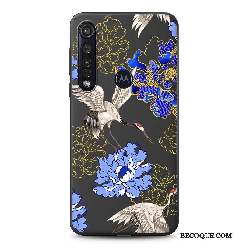 Moto G8 Plus Richesse Noir Coque De Téléphone Dessin Animé Chat Personnalité