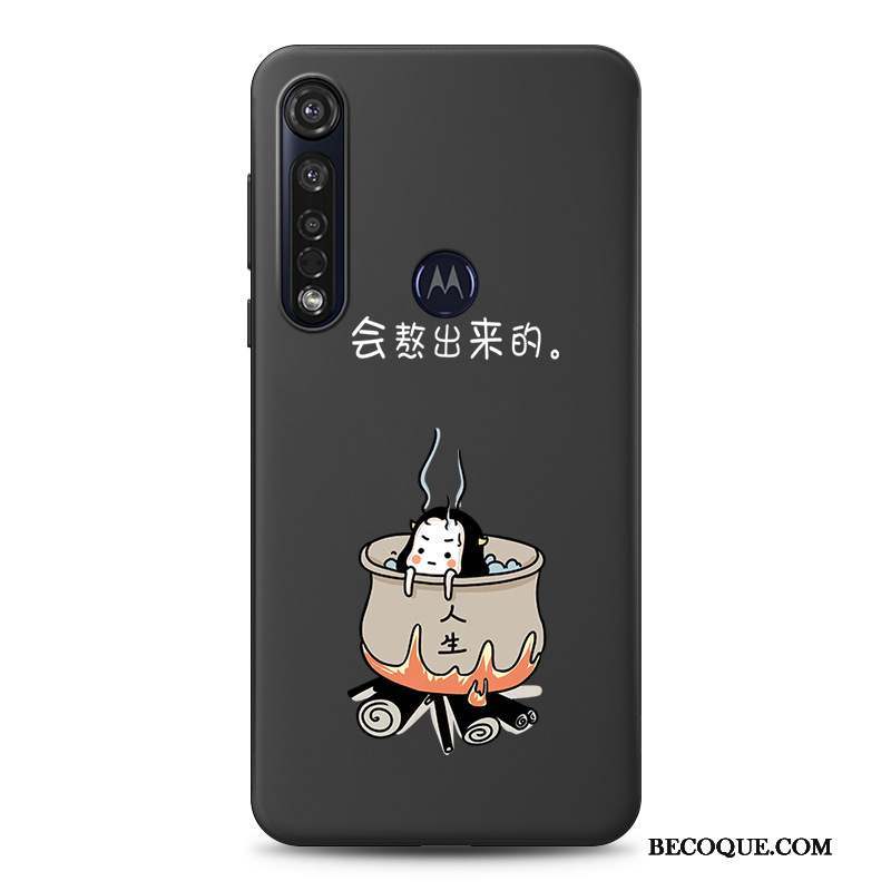 Moto G8 Plus Richesse Noir Coque De Téléphone Dessin Animé Chat Personnalité