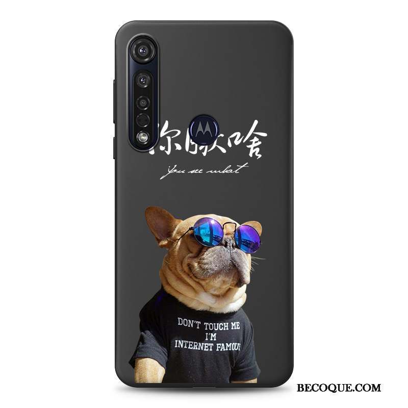 Moto G8 Plus Richesse Noir Coque De Téléphone Dessin Animé Chat Personnalité