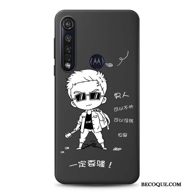 Moto G8 Plus Richesse Noir Coque De Téléphone Dessin Animé Chat Personnalité