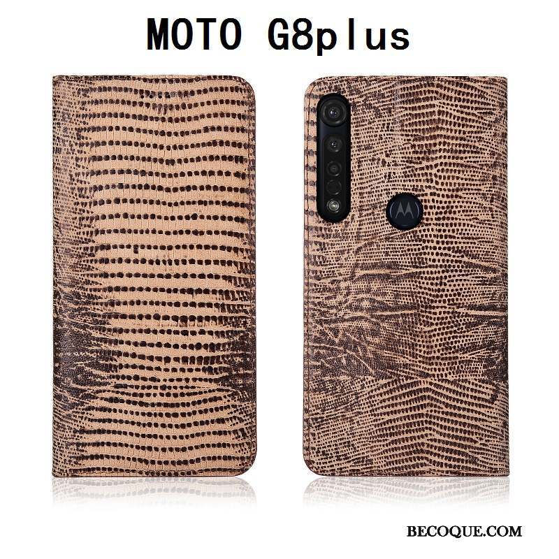 Moto G8 Plus Étui En Cuir Coque De Téléphone Fluide Doux Incassable Tout Compris Protection