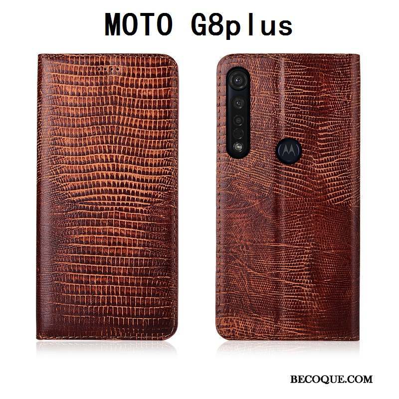 Moto G8 Plus Étui En Cuir Coque De Téléphone Fluide Doux Incassable Tout Compris Protection