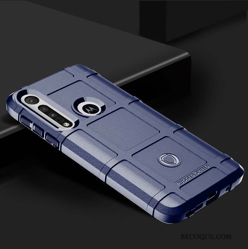 Moto G8 Plus Étui Incassable Coque De Téléphone Noir Silicone Épaissir
