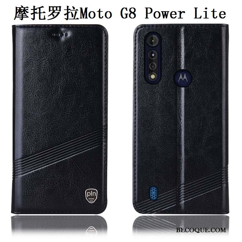 Moto G8 Power Lite Coque De Téléphone Noir Incassable Modèle Fleurie Protection Housse