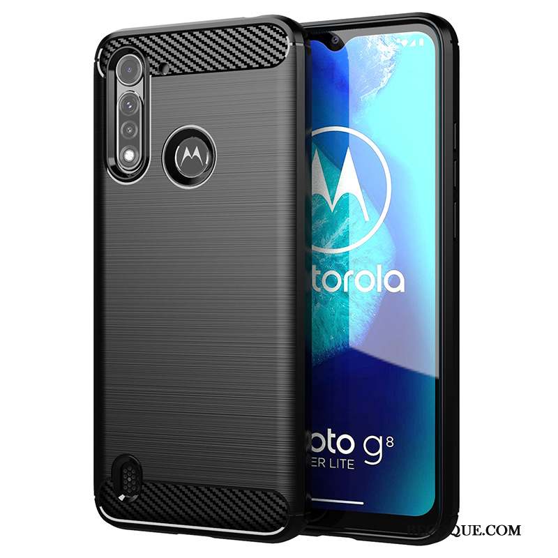 Moto G8 Power Lite Fluide Doux Étui Coque Noir De Téléphone Mince