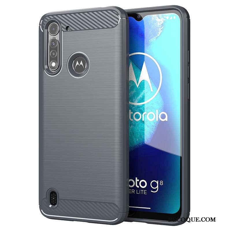 Moto G8 Power Lite Fluide Doux Étui Coque Noir De Téléphone Mince