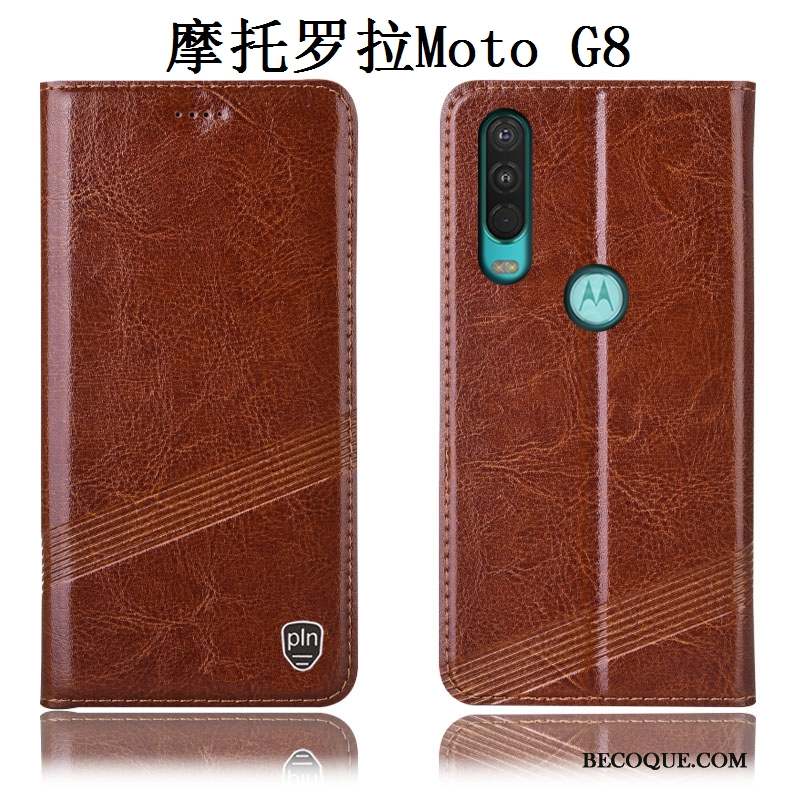 Moto G8 Protection Incassable Tout Compris Étui Coque De Téléphone Rouge