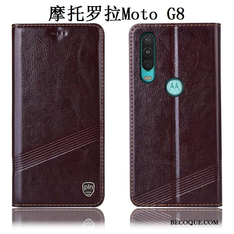 Moto G8 Protection Incassable Tout Compris Étui Coque De Téléphone Rouge