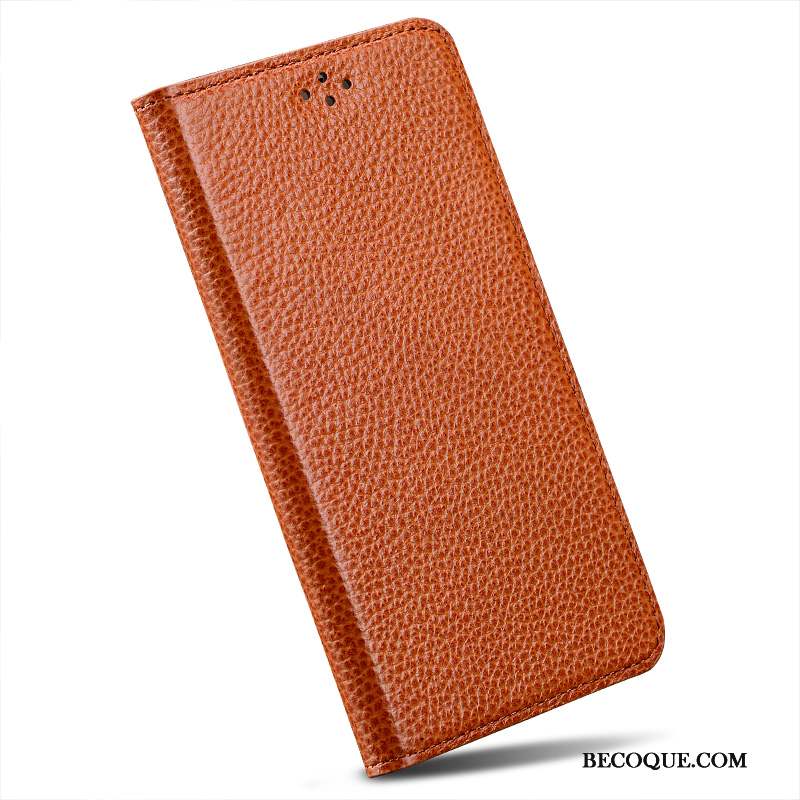 Moto X Clamshell Cuir Véritable Incassable Simple Étui Coque