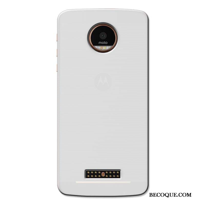 Moto X4 Coque Fluide Doux Dessin Animé Étui Téléphone Portable Protection Blanc