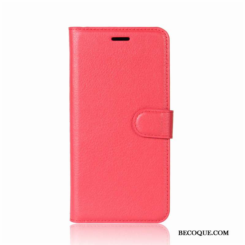 Moto X4 Coque Litchi Business Fluide Doux Rose Portefeuille Protection