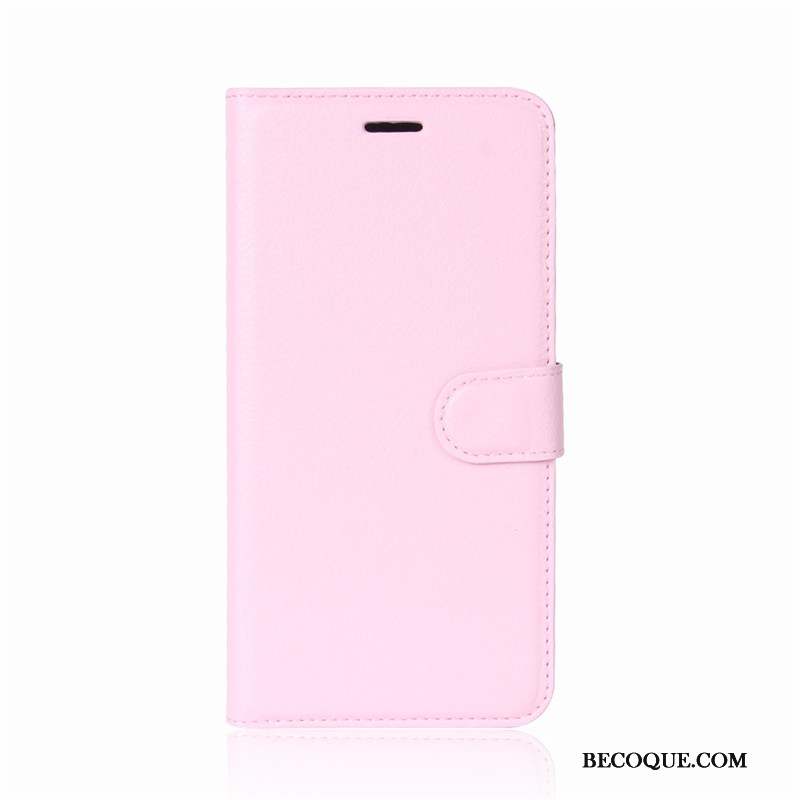 Moto X4 Coque Litchi Business Fluide Doux Rose Portefeuille Protection