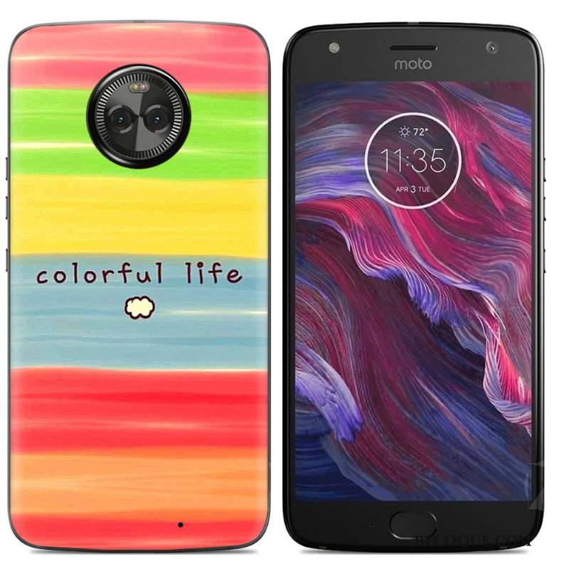 Moto X4 Dessin Animé Multicolore Téléphone Portable Coque De Téléphone Peinture Créatif