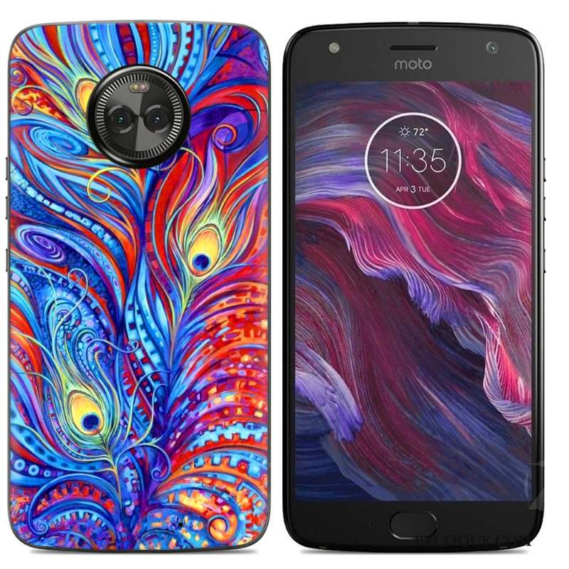 Moto X4 Dessin Animé Multicolore Téléphone Portable Coque De Téléphone Peinture Créatif