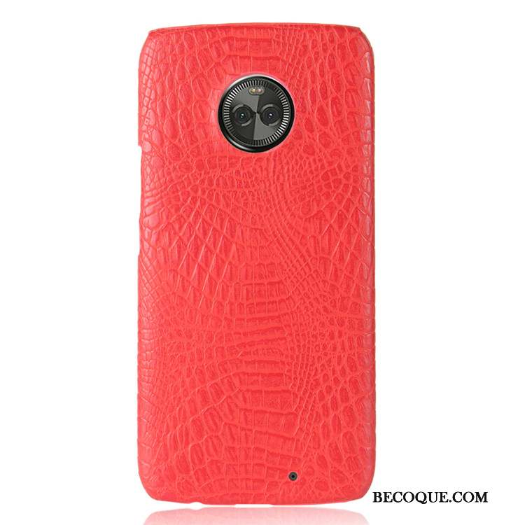 Moto X4 Rouge Crocodile Modèle Coque Protection Difficile De Téléphone