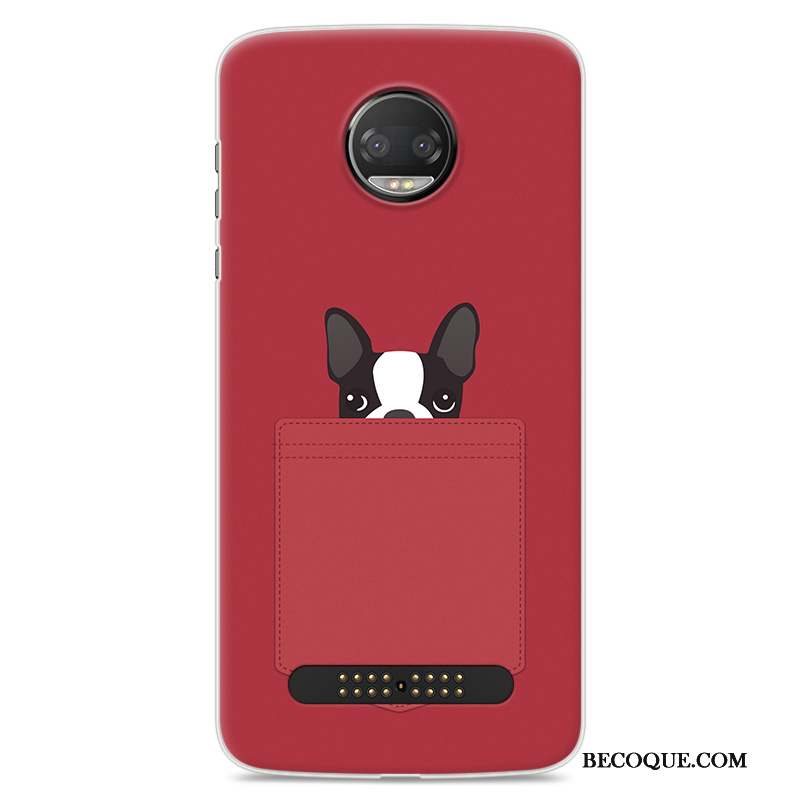 Moto Z 2018 Fluide Doux Tout Compris Étui Coque De Téléphone Dessin Animé Rouge