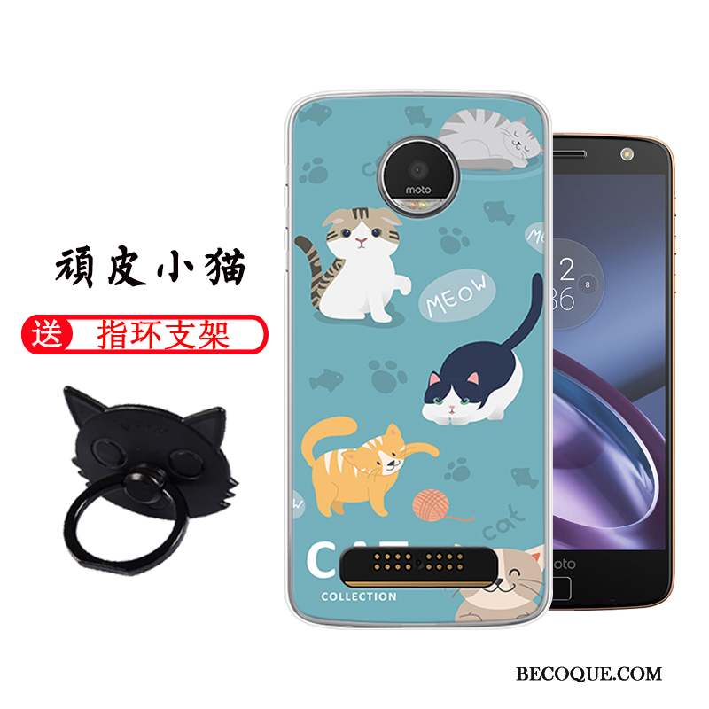 Moto Z Coque De Téléphone Dessin Animé Incassable Difficile Charmant Bleu