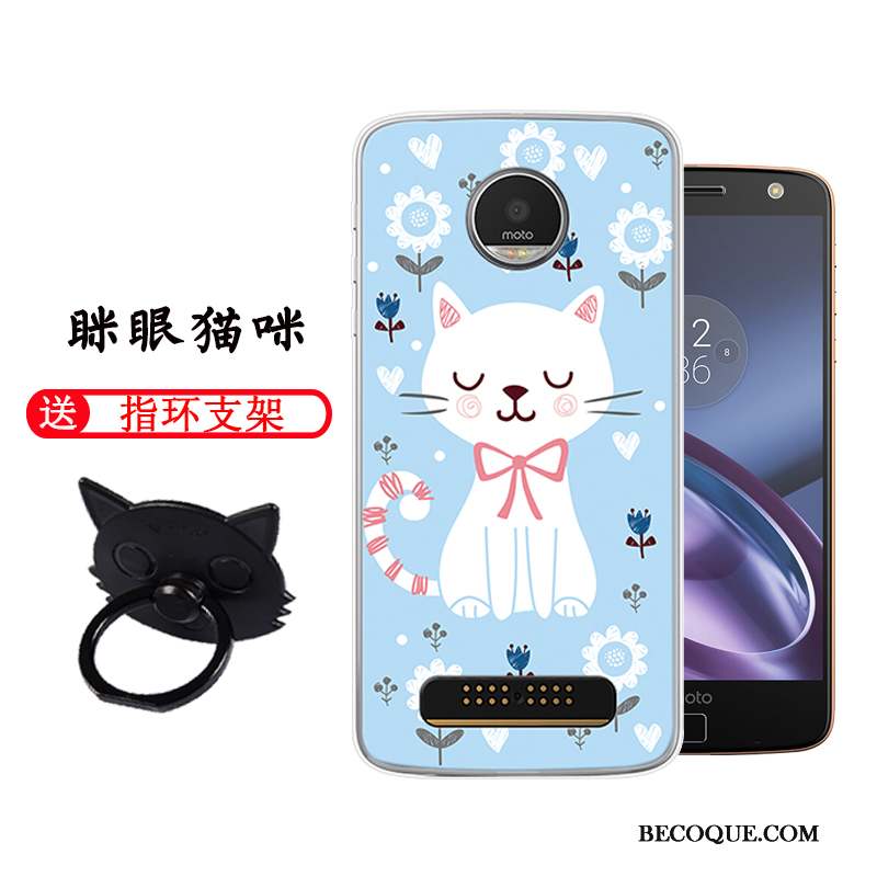 Moto Z Coque De Téléphone Dessin Animé Incassable Difficile Charmant Bleu