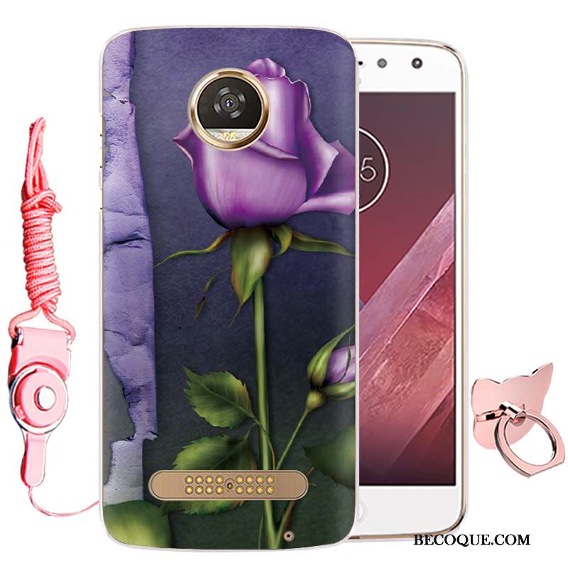 Moto Z Incassable Fluide Doux Rose Silicone Coque Protection