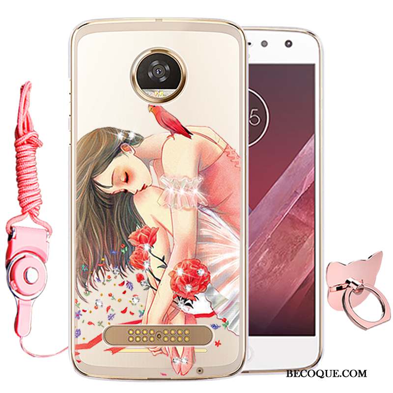 Moto Z Incassable Fluide Doux Rose Silicone Coque Protection