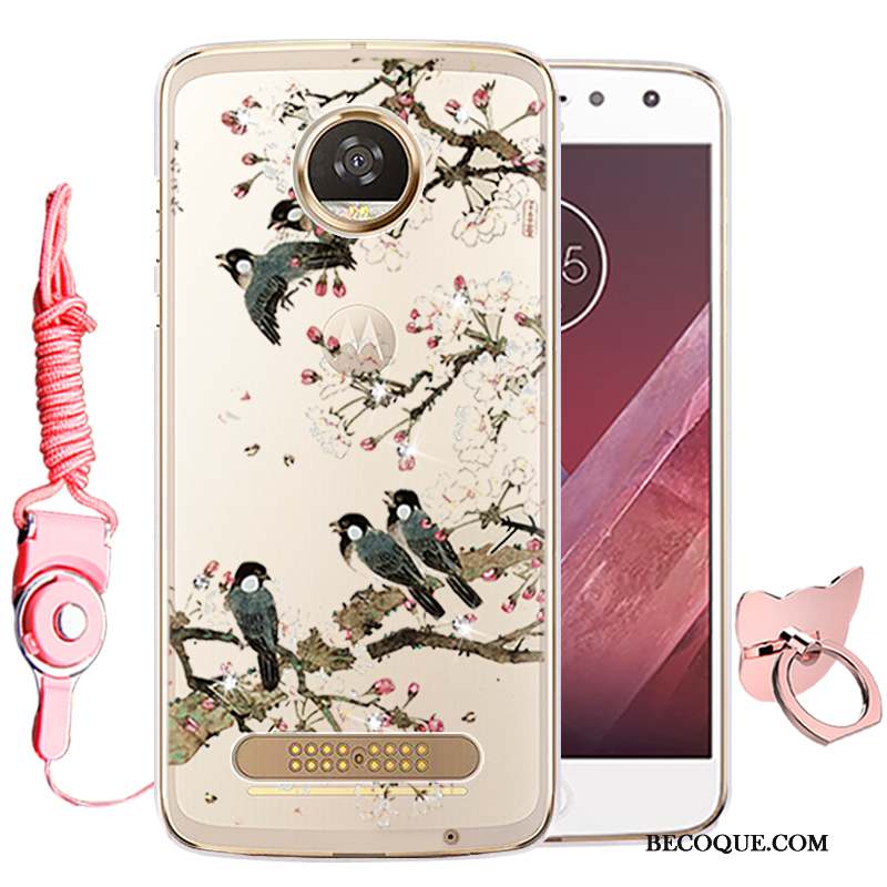 Moto Z Incassable Fluide Doux Rose Silicone Coque Protection