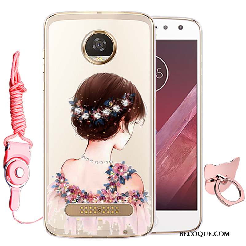 Moto Z Incassable Fluide Doux Rose Silicone Coque Protection