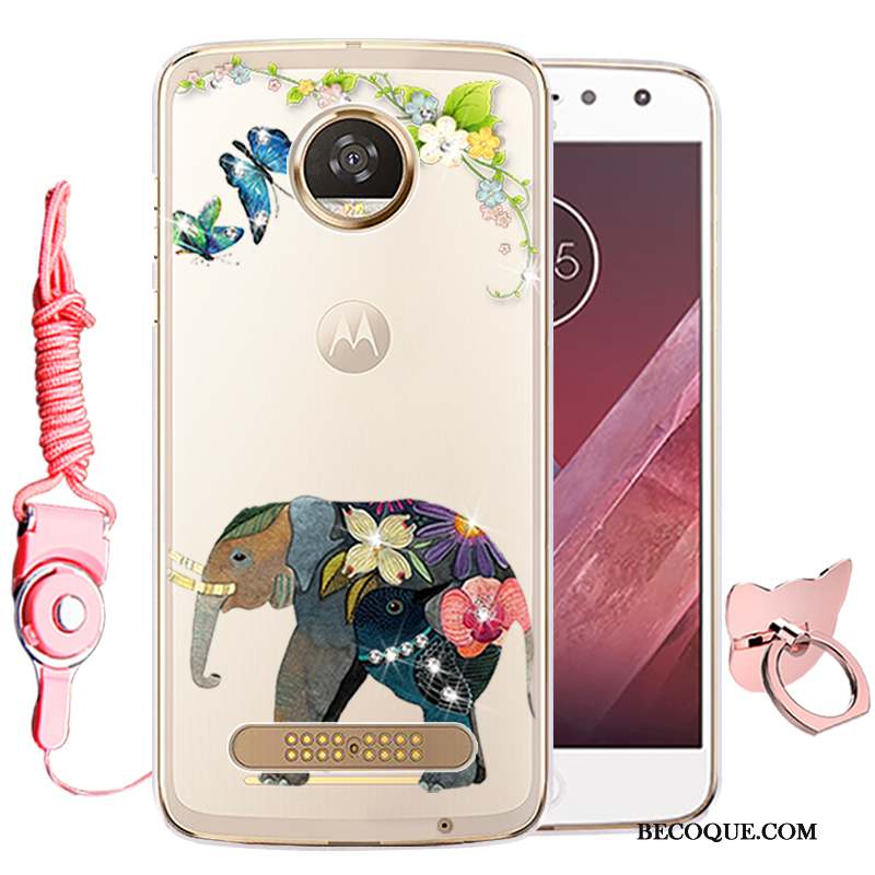 Moto Z Incassable Fluide Doux Rose Silicone Coque Protection