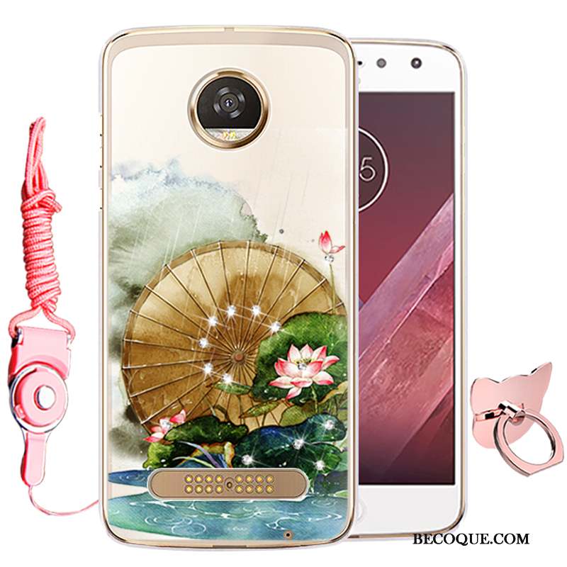 Moto Z Incassable Fluide Doux Rose Silicone Coque Protection