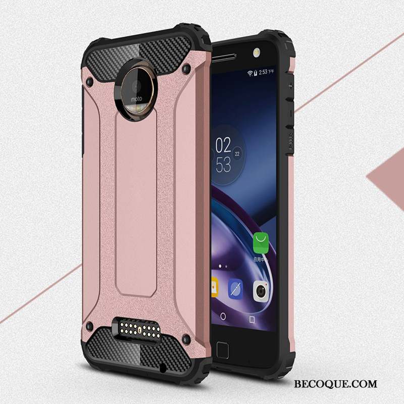 Moto Z Or Rose Protection Coque De Téléphone Silicone Argent Incassable