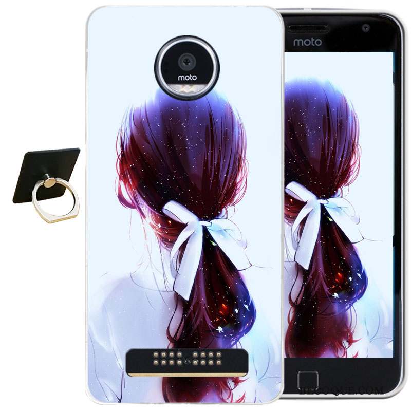 Moto Z Play Coque De Téléphone Violet Gaufrage Tout Compris Étui Dessin Animé