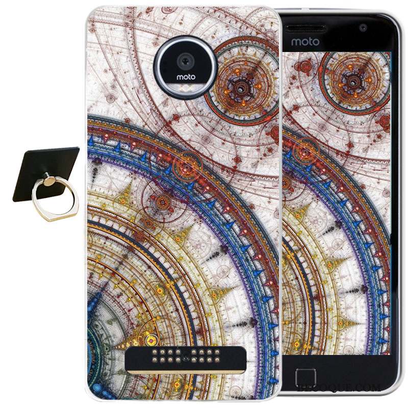 Moto Z Play Coque De Téléphone Violet Gaufrage Tout Compris Étui Dessin Animé