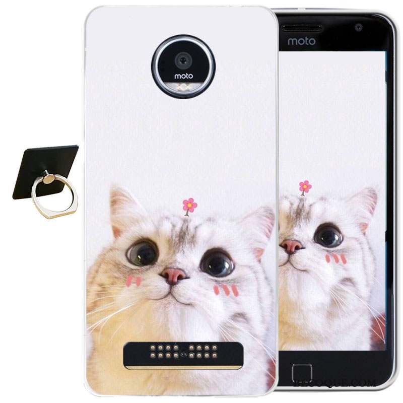 Moto Z Play Coque De Téléphone Violet Gaufrage Tout Compris Étui Dessin Animé