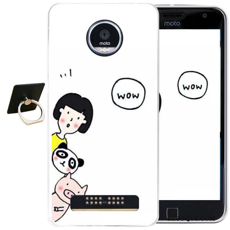 Moto Z Play Coque De Téléphone Violet Gaufrage Tout Compris Étui Dessin Animé