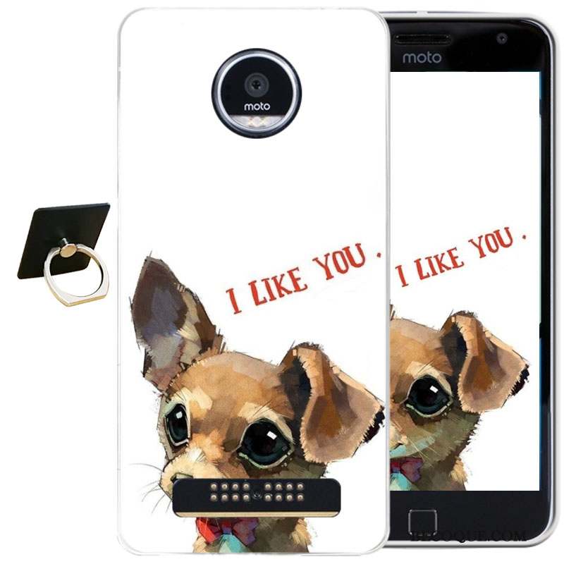 Moto Z Play Coque De Téléphone Violet Gaufrage Tout Compris Étui Dessin Animé