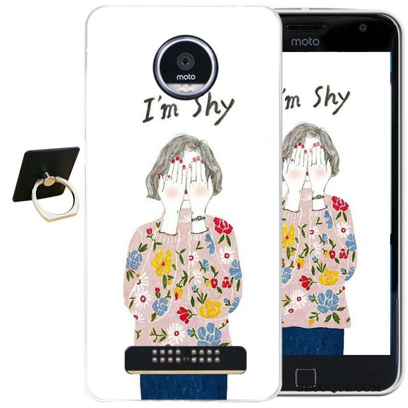 Moto Z Play Coque De Téléphone Violet Gaufrage Tout Compris Étui Dessin Animé