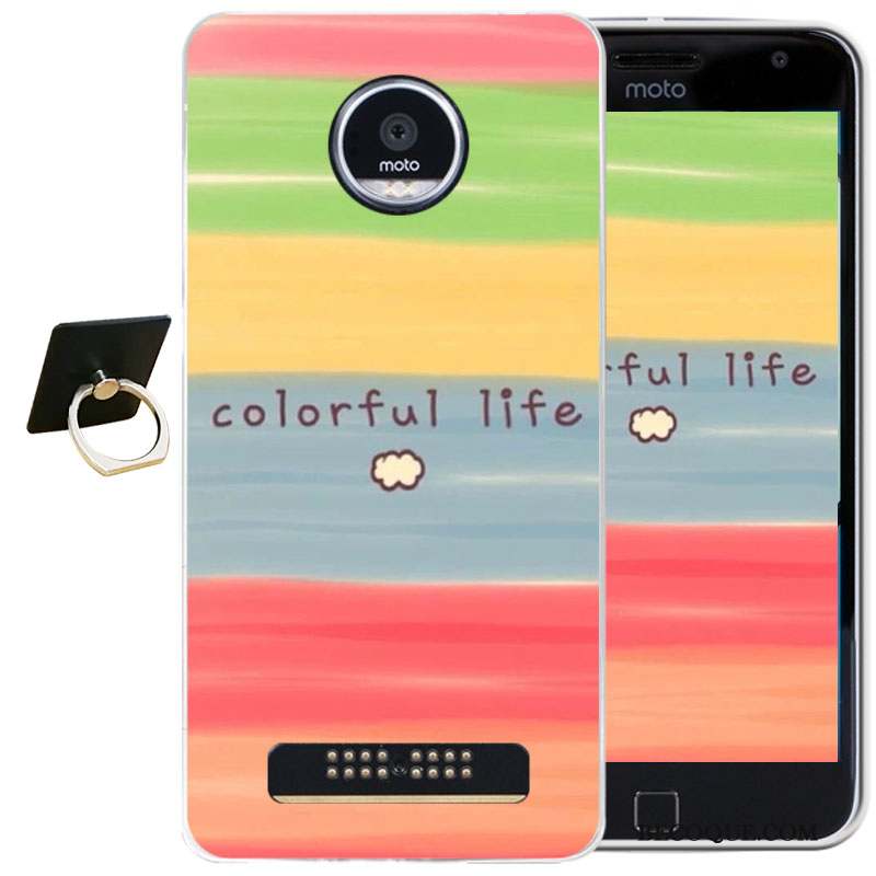 Moto Z Play Coque De Téléphone Violet Gaufrage Tout Compris Étui Dessin Animé