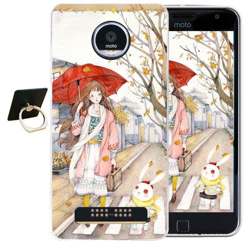 Moto Z Play Coque De Téléphone Violet Gaufrage Tout Compris Étui Dessin Animé