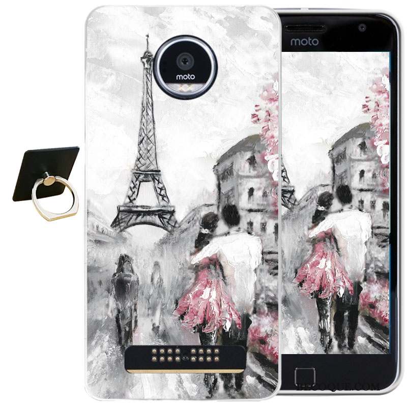 Moto Z Play Coque De Téléphone Violet Gaufrage Tout Compris Étui Dessin Animé