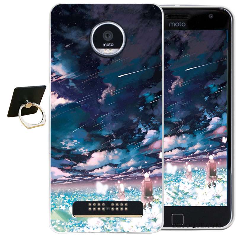 Moto Z Play Coque De Téléphone Violet Gaufrage Tout Compris Étui Dessin Animé