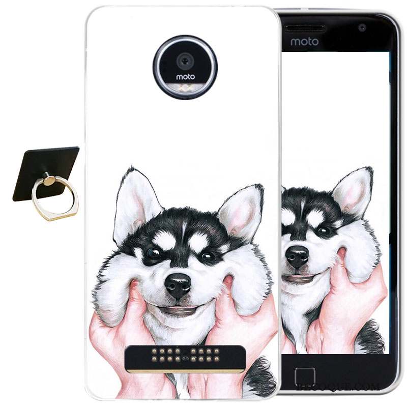 Moto Z Play Coque De Téléphone Violet Gaufrage Tout Compris Étui Dessin Animé