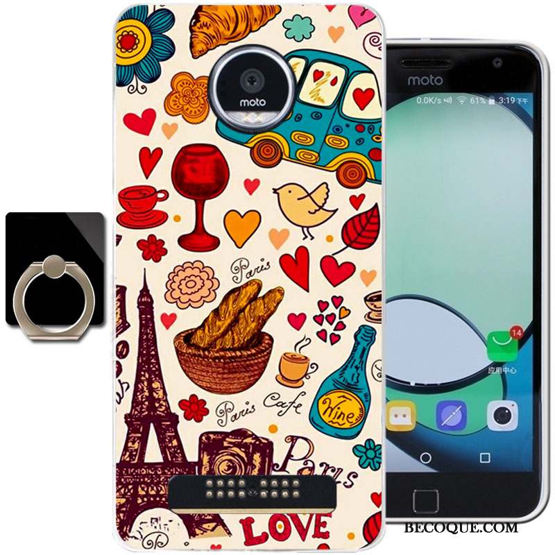 Moto Z Play Coque Étui Bleu Clair Protection Dessin Animé Fluide Doux Silicone