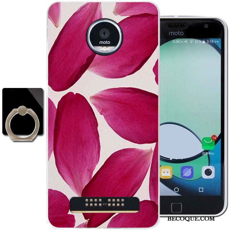 Moto Z Play Coque Étui Bleu Clair Protection Dessin Animé Fluide Doux Silicone