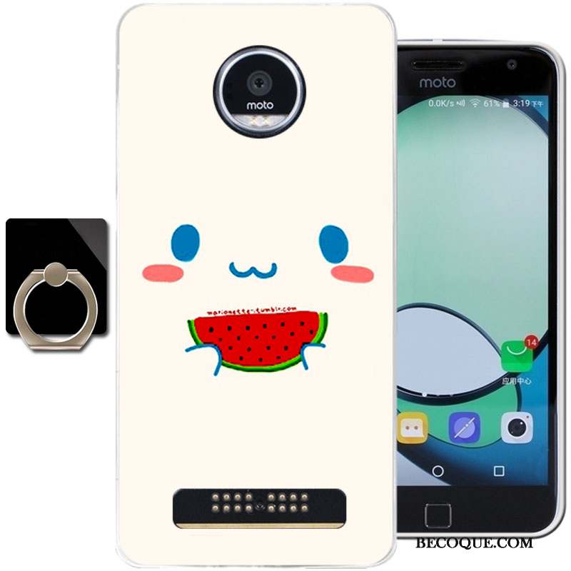 Moto Z Play Coque Étui Bleu Clair Protection Dessin Animé Fluide Doux Silicone