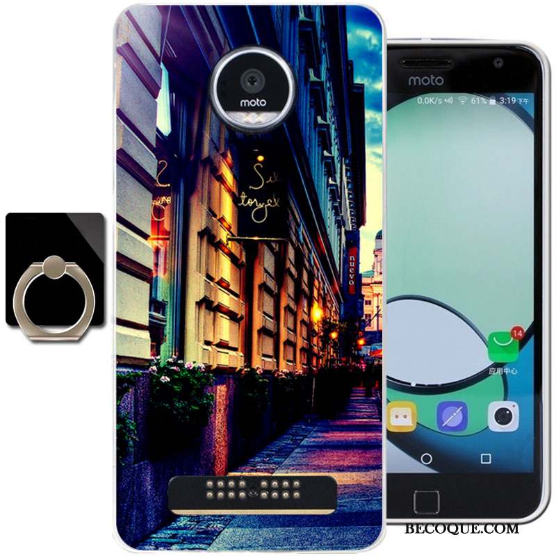 Moto Z Play Coque Étui Bleu Clair Protection Dessin Animé Fluide Doux Silicone