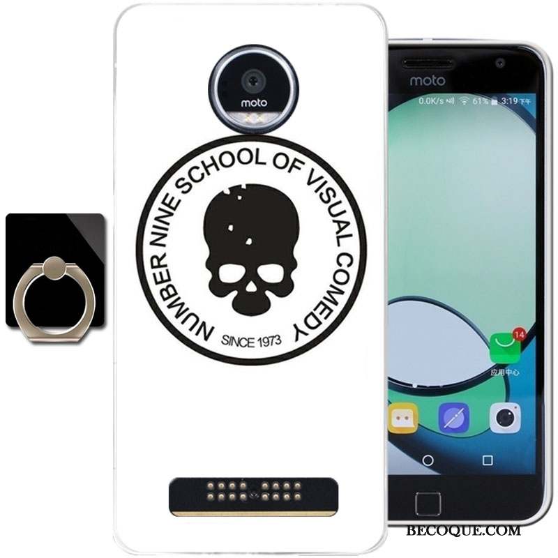 Moto Z Play Coque Étui Bleu Clair Protection Dessin Animé Fluide Doux Silicone