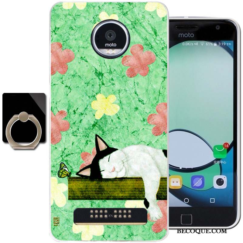 Moto Z Play Coque Étui Bleu Clair Protection Dessin Animé Fluide Doux Silicone