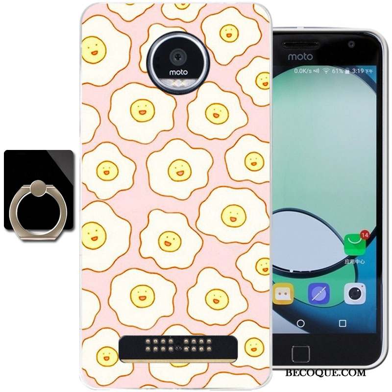 Moto Z Play Coque Étui Bleu Clair Protection Dessin Animé Fluide Doux Silicone