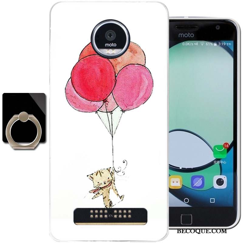 Moto Z Play Coque Étui Bleu Clair Protection Dessin Animé Fluide Doux Silicone