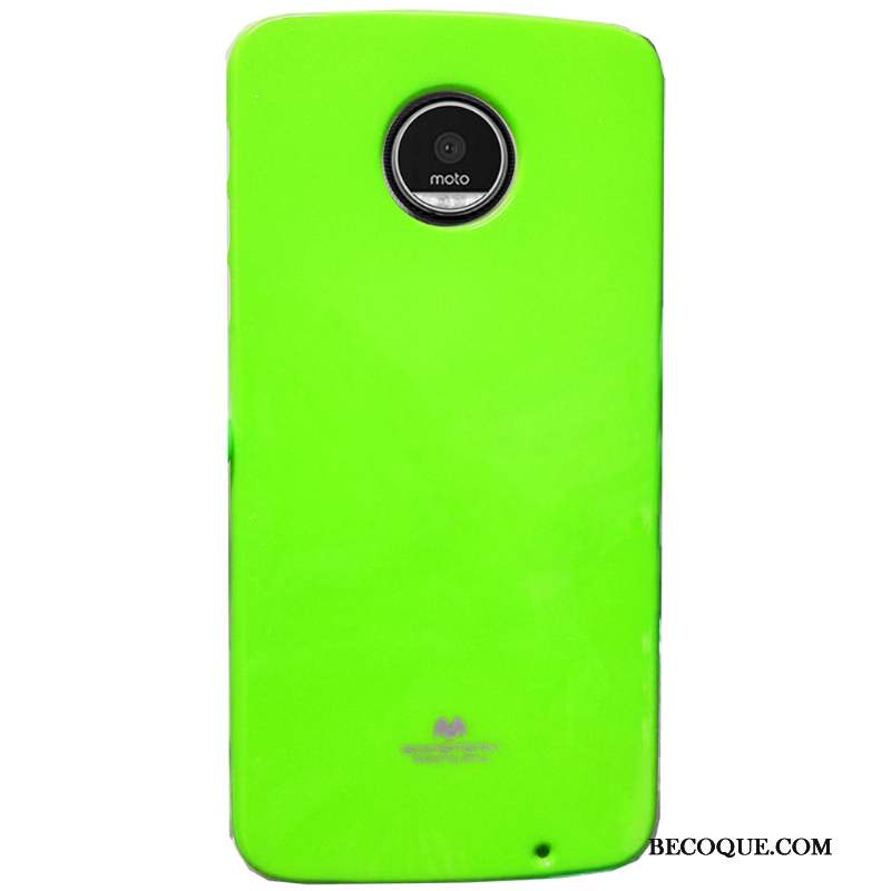 Moto Z Play Fluide Doux Vert Coque Protection Étui Rose